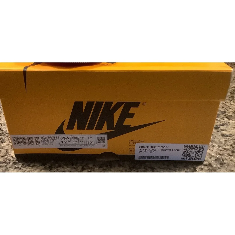 Nike Air Jordan 1 Retro High OG Taxi Yellow Toe 555088-711 Men's Size 12 NEW DS